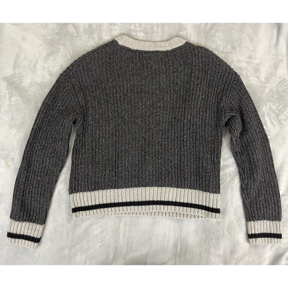 Roots Cabin Womens Oversize Size S Sweater Cozy Chunky Knit Gray Crew Pullover - Picture 5 of 8